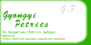 gyongyi petrics business card