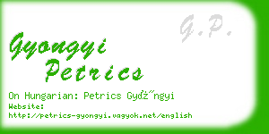 gyongyi petrics business card